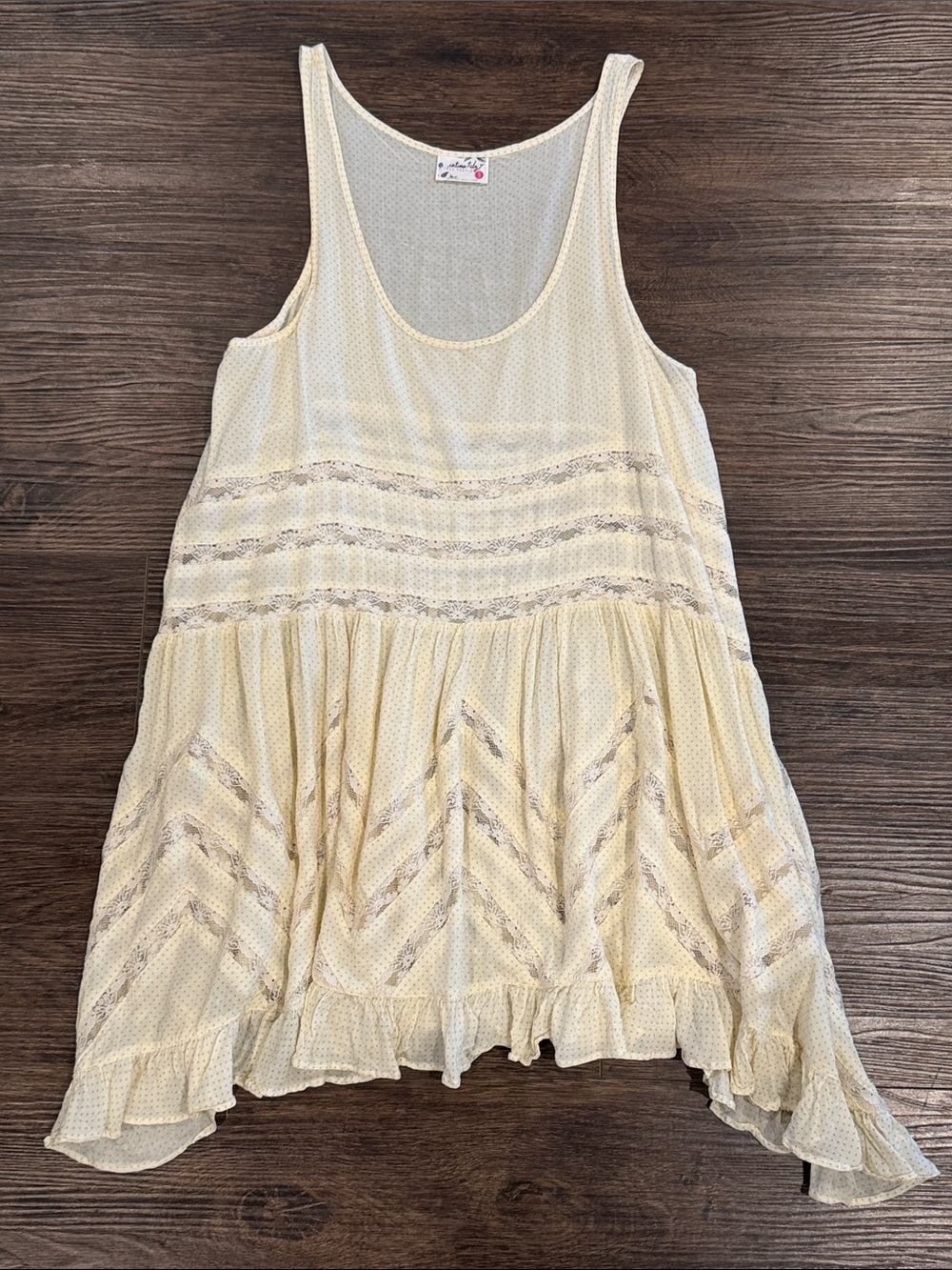 Girls Cream Sleeveless Ruffle-Hem Casual Dress